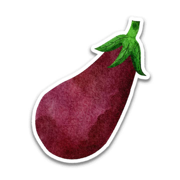 Eggplant Sticker for wholesale by Stick With Finn