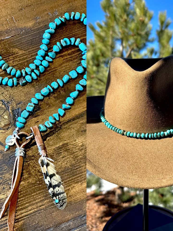 AAA Grade Turquoise Nugget hattband; Smal för wholesale av Fleurdesignz Western Jewelry