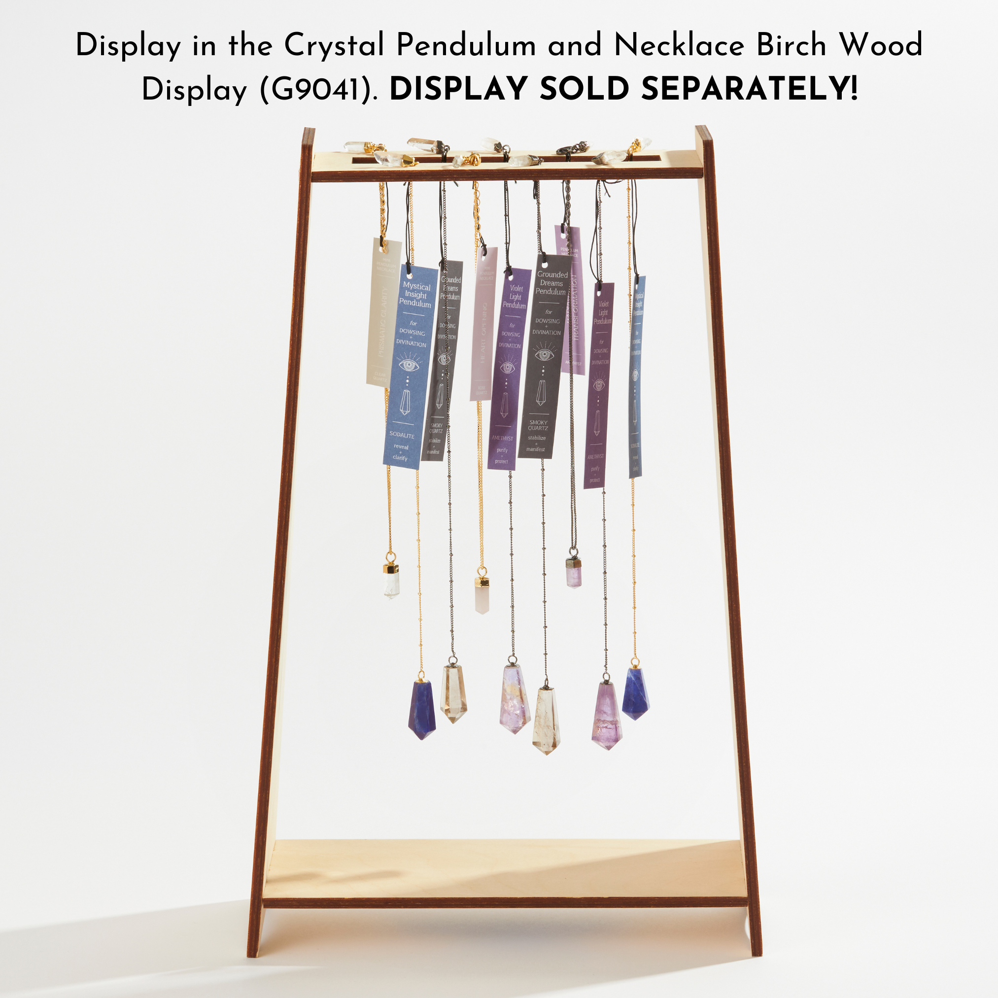 GeoCentral - Wholesale Pendant/Charm Necklace - Mini Crystal Pendulum Necklace: Clear Quartz (From Brazil)5