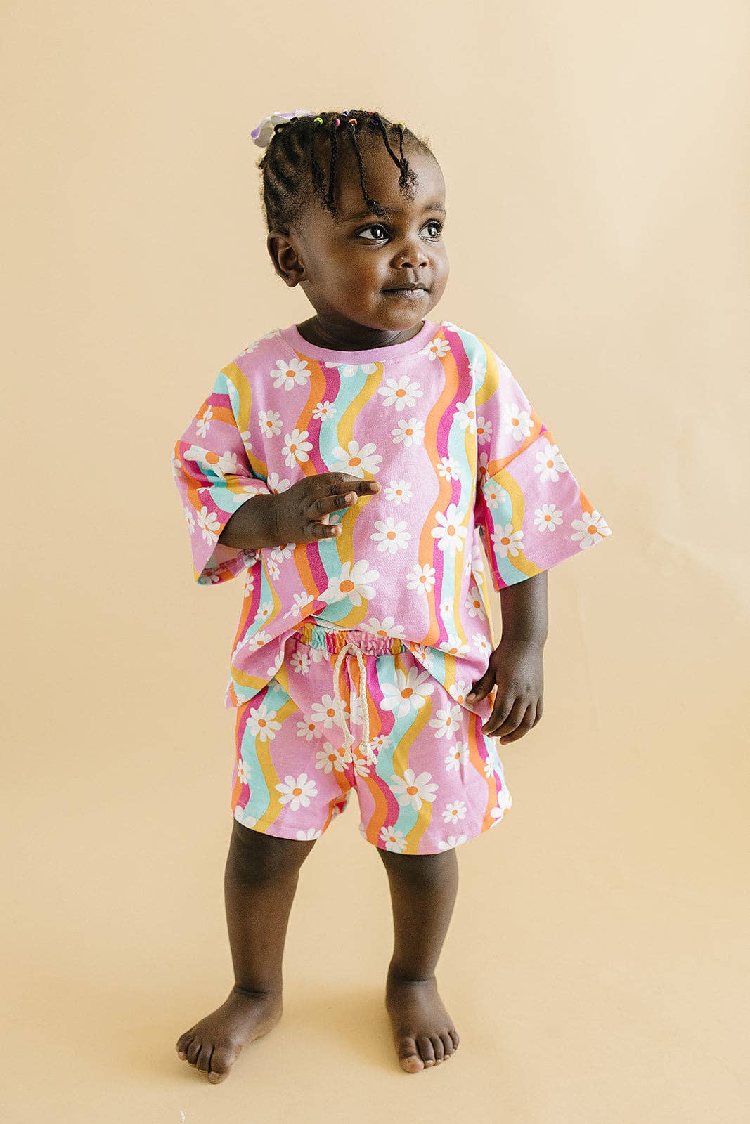 Lucky Panda Kids - Vente Ensemble haut et short – enfant - Ensemble short Groovy Daisy pour filles10