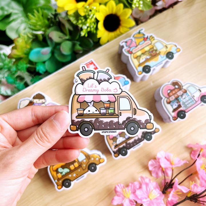 Boba Food Truck Vinyl Sticker for wholesale by SumLilThings