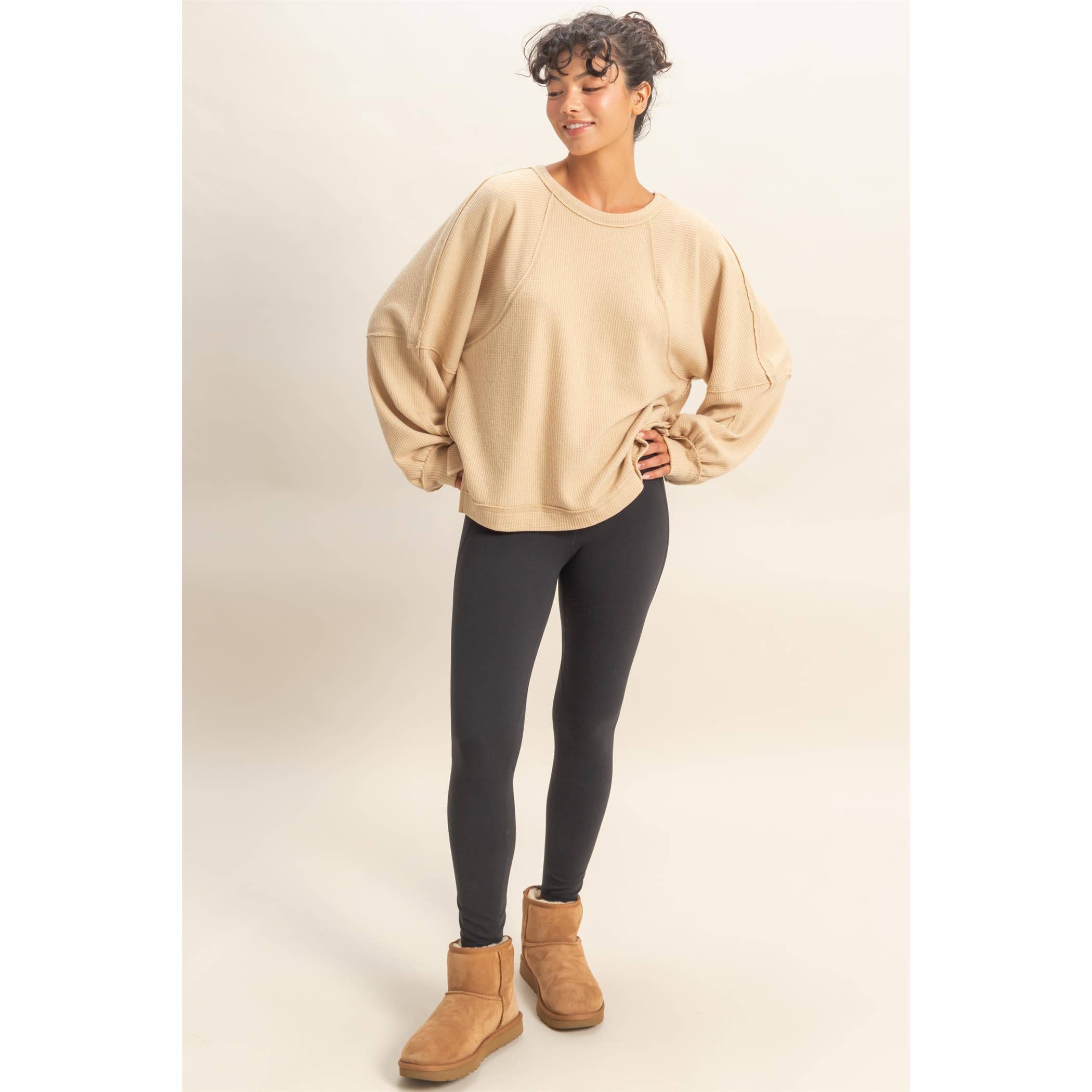 HYFVE - Vente Haut en maille – femme - Haut décontracté à manches longues en maille gaufrée brossée26