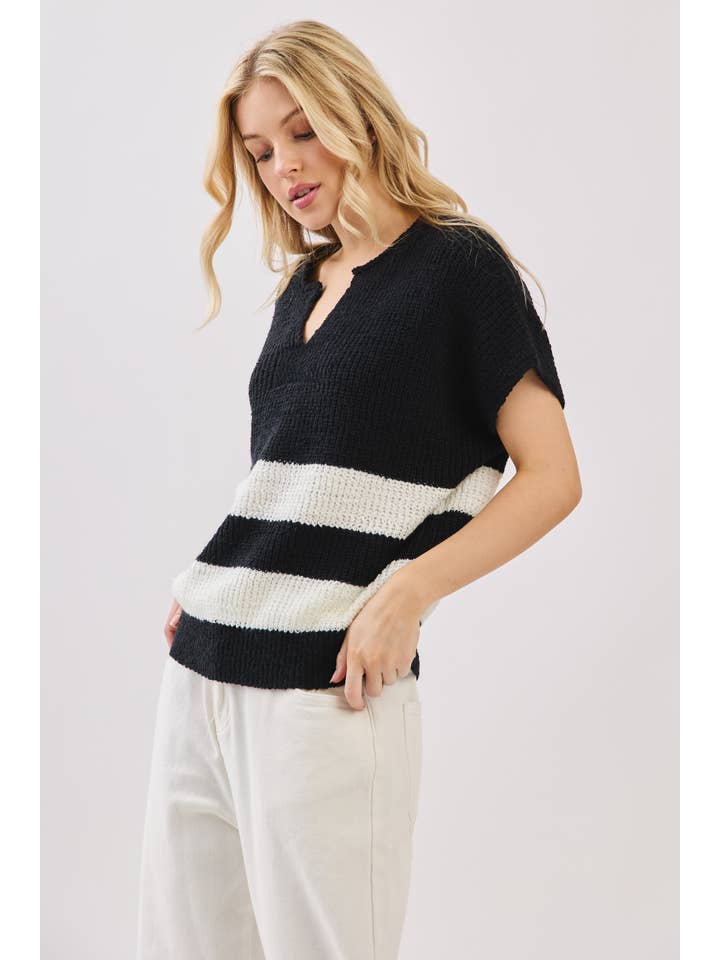 Sewn and Seen - Wholesale Knit Sweater - Women's - Stripe Knit Sleeveless Sweater17