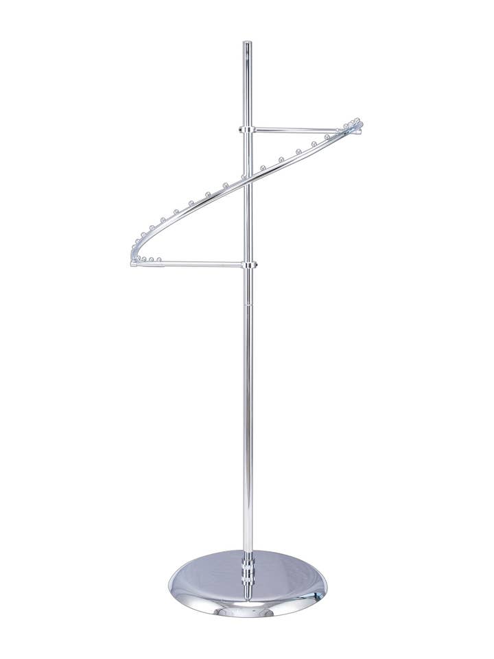 29-Ball Chrome Spiral Clothing Rack - 63"H for wholesale by Store Supply Warehouse