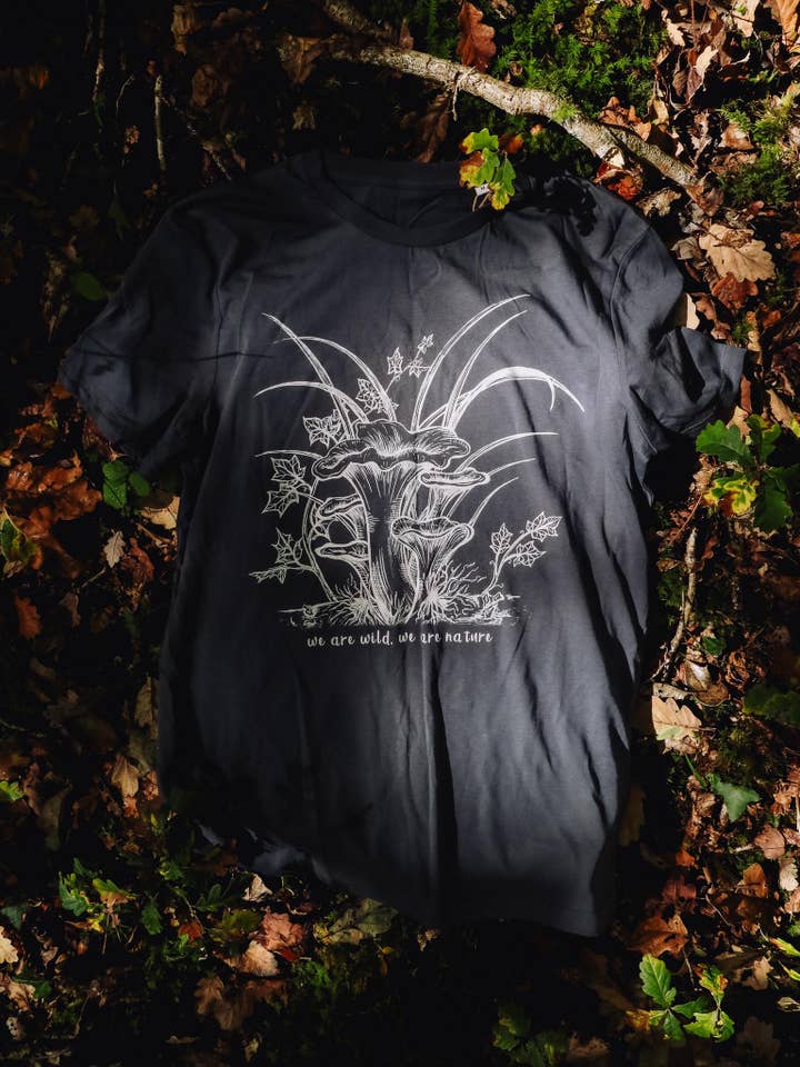 Oyster Mushroom Botanical T-Shirt for wholesale by Jya Raine