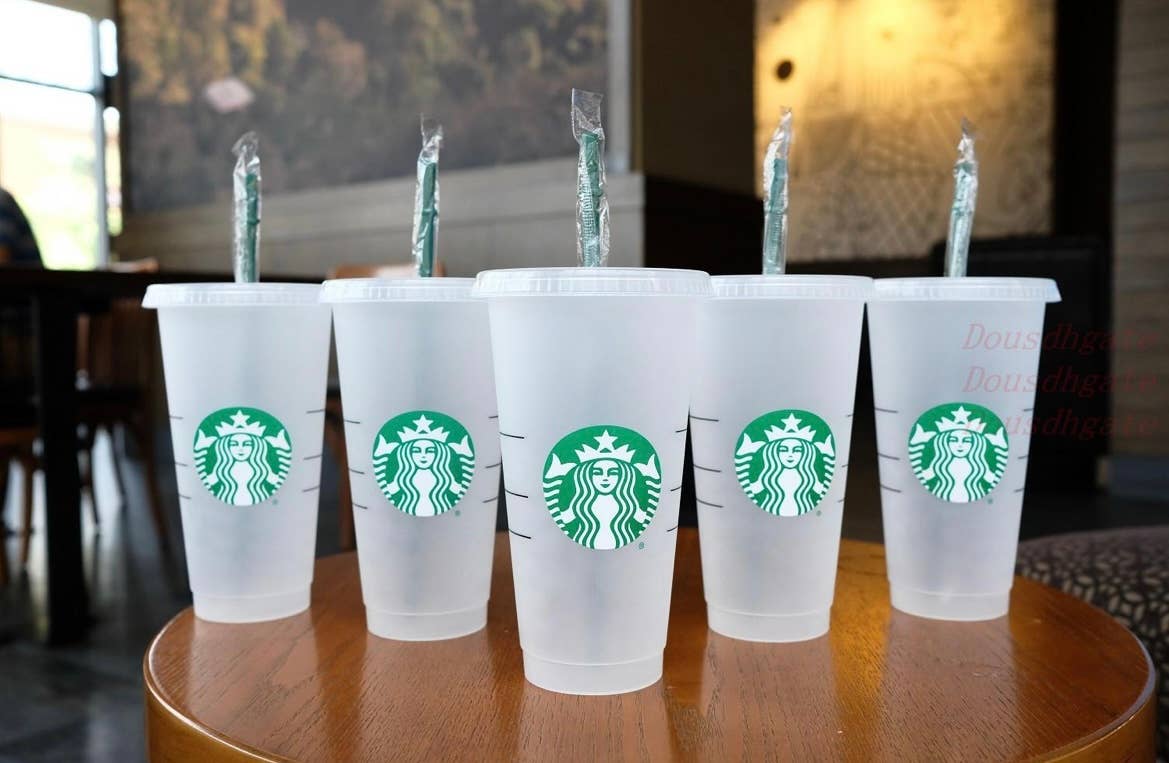 Venti 24oz Retro Smiley Face Design Starbucks Reusable Cup