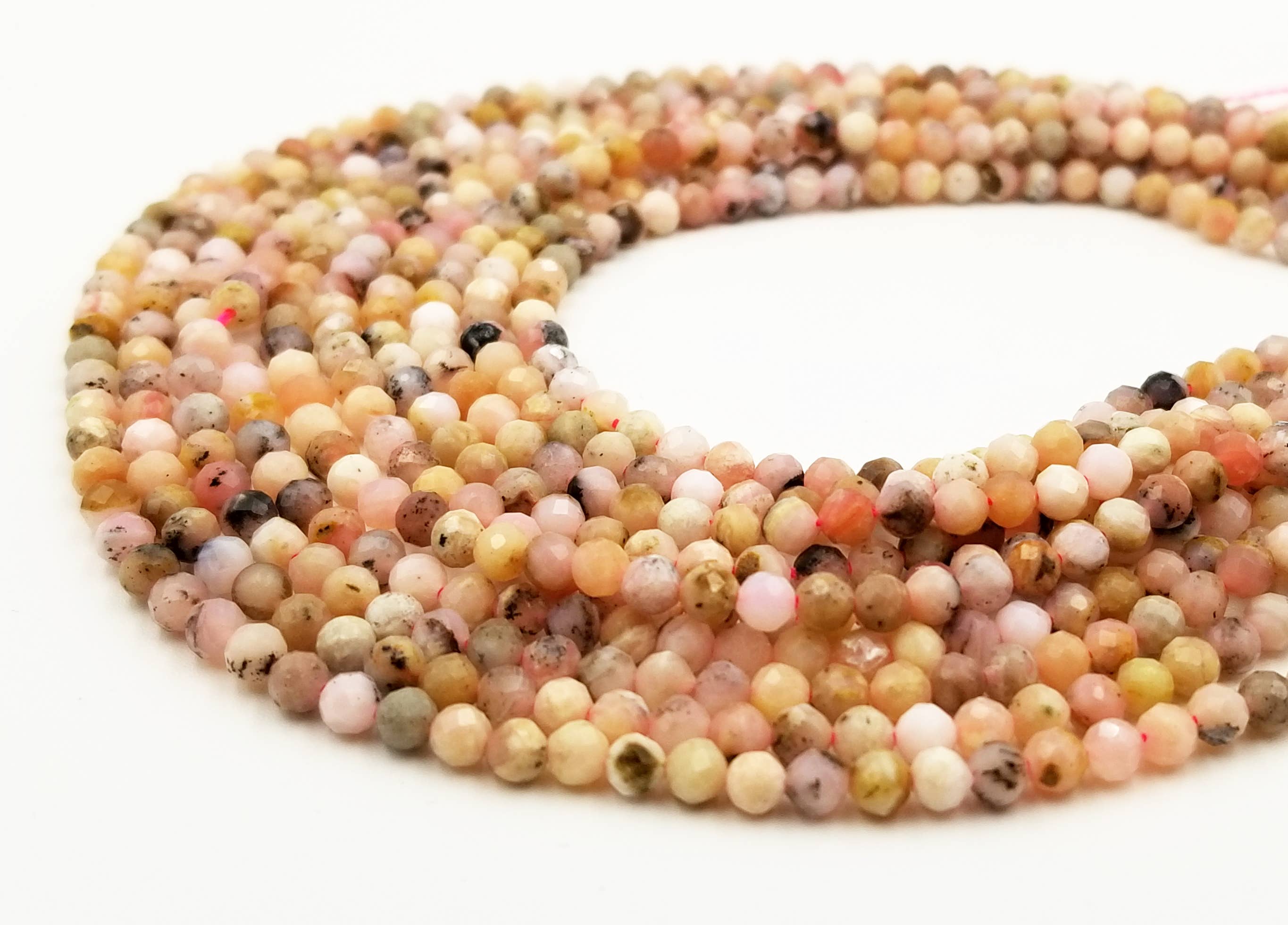 Beads Creation - Wholesale Kralen - Gefacetteerde Roze Opaal Edelsteen Kralen Streng PRP0200