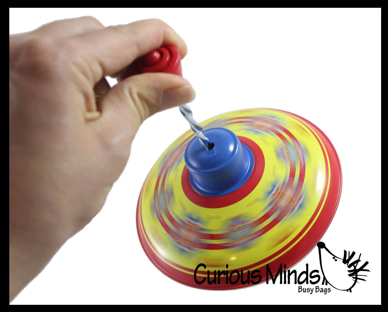 Curious Minds Toys - Wholesale Classic Toy - Kids - Classic Large Metal Tin Spinning Top Toy - Vintage Pump Styl5
