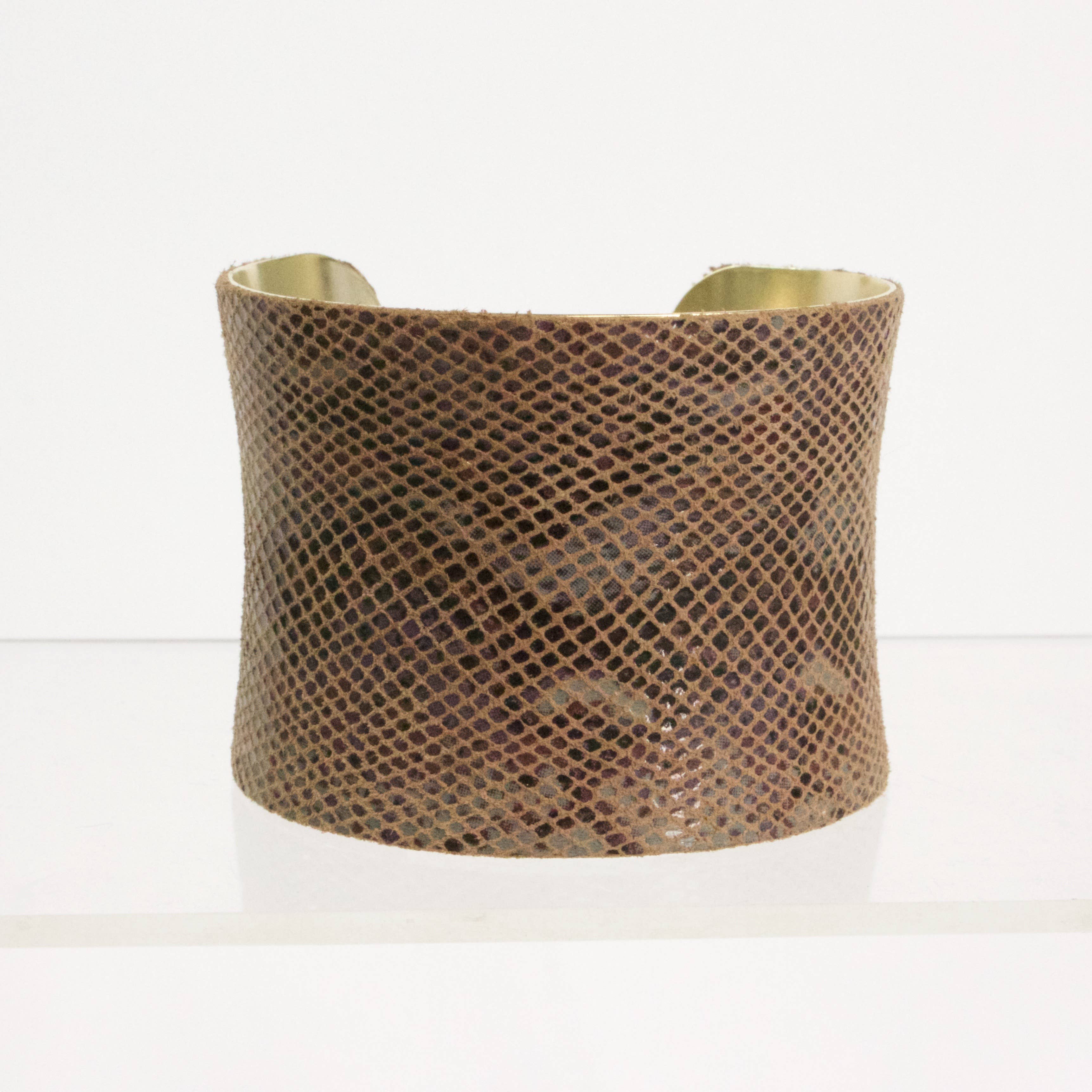 a.v. max - Wholesale Cuff Bracelet - Leather Wrapped Concave Cuff|SAMPLE SALE13