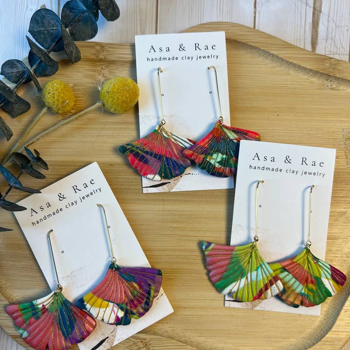 Asa&Rae - Wholesale Dangle Earrings - Ginkgo Leaf Dangle3