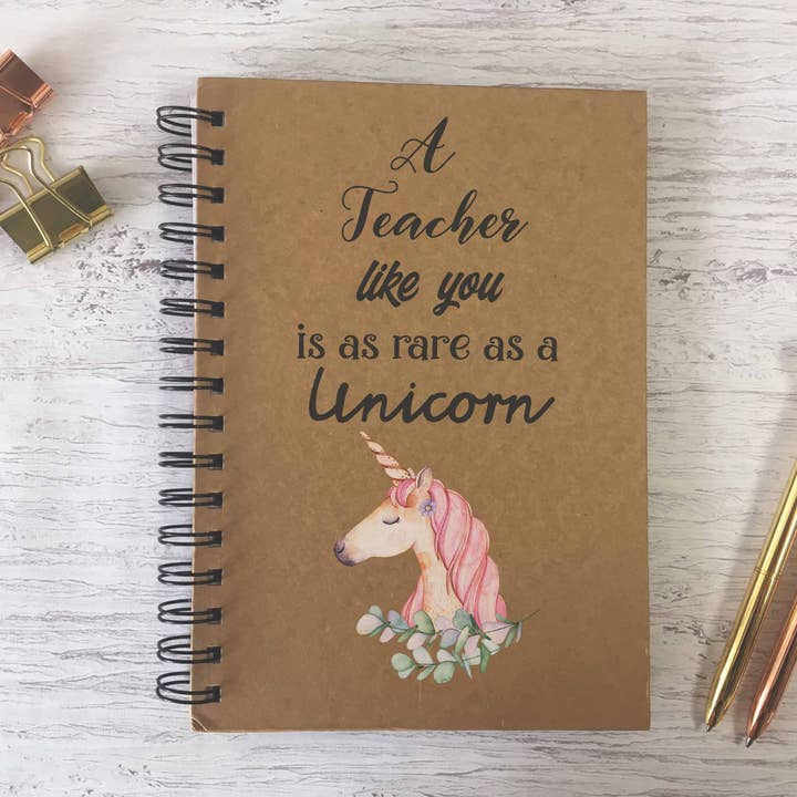 Bloc de notas forrado en papel kraft: Un profesor como tú es tan raro como un unicornio para venta al por mayor de Dios Designs