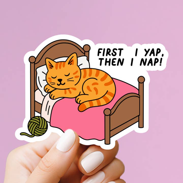 D'abord je jappe, puis je fais la sieste Autocollant pour la vente par Market by Mari