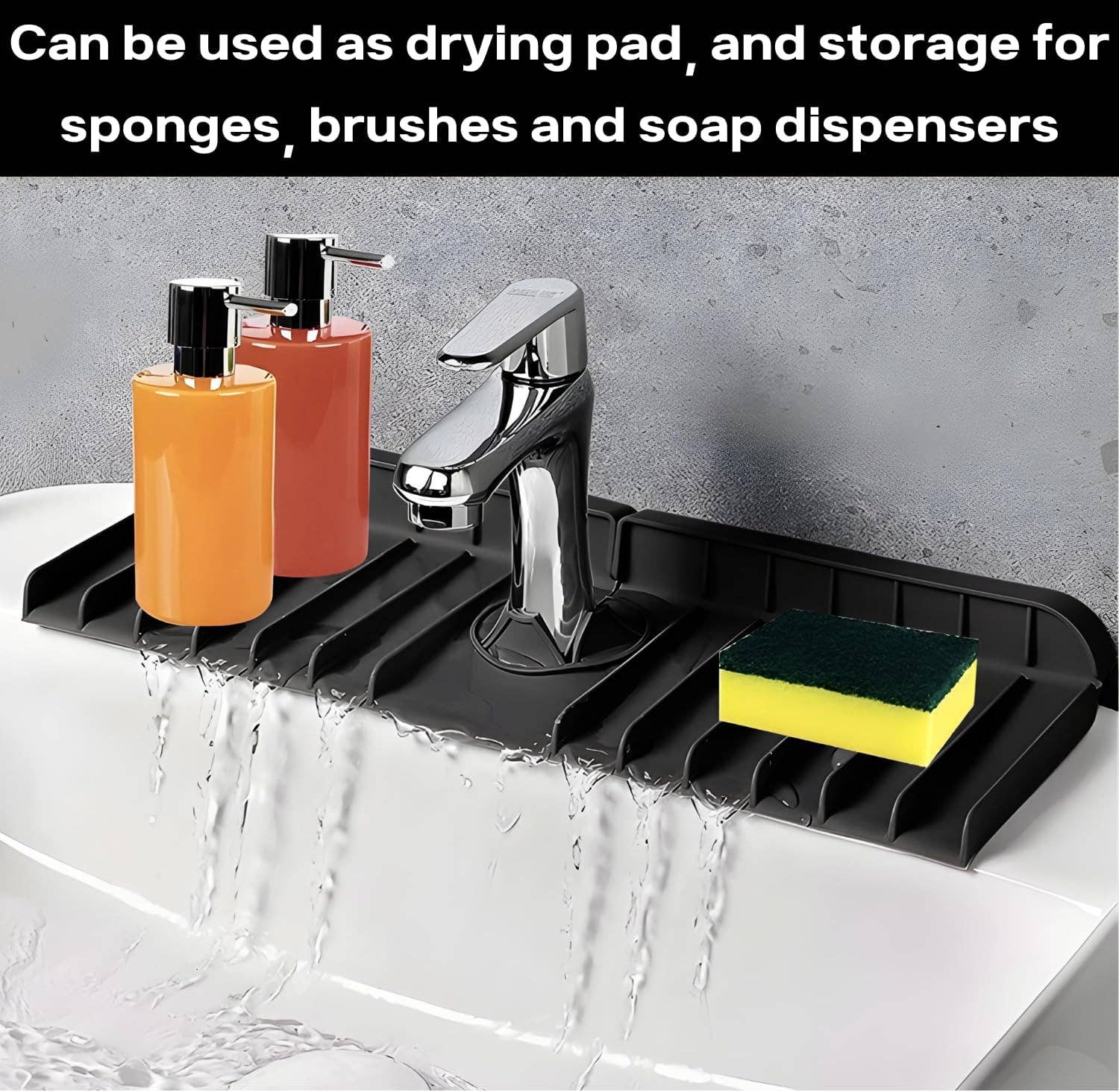 AccessCuisine - Wholesale Sink Strainer/Stopper - Silicone Sink Mat Faucet Splash Guard Water Draining Mat4