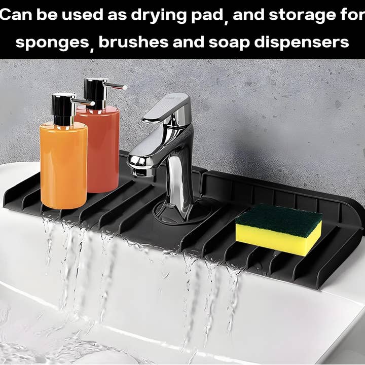 AccessCuisine - Wholesale Sink Strainer/Stopper - Silicone Sink Mat Faucet Splash Guard Water Draining Mat4