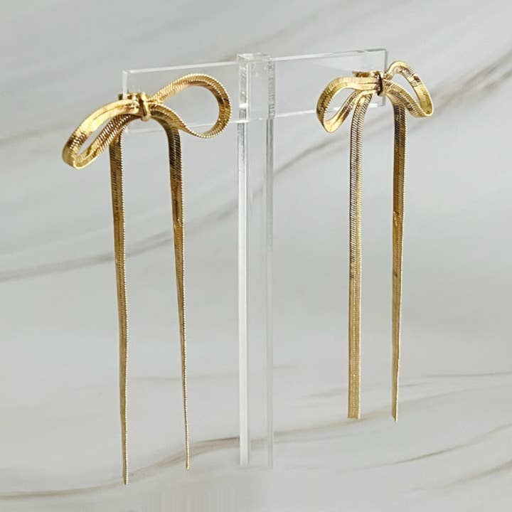 Ellison+Young - Wholesale Dangle Earrings - Long Drop Bow Earrings2