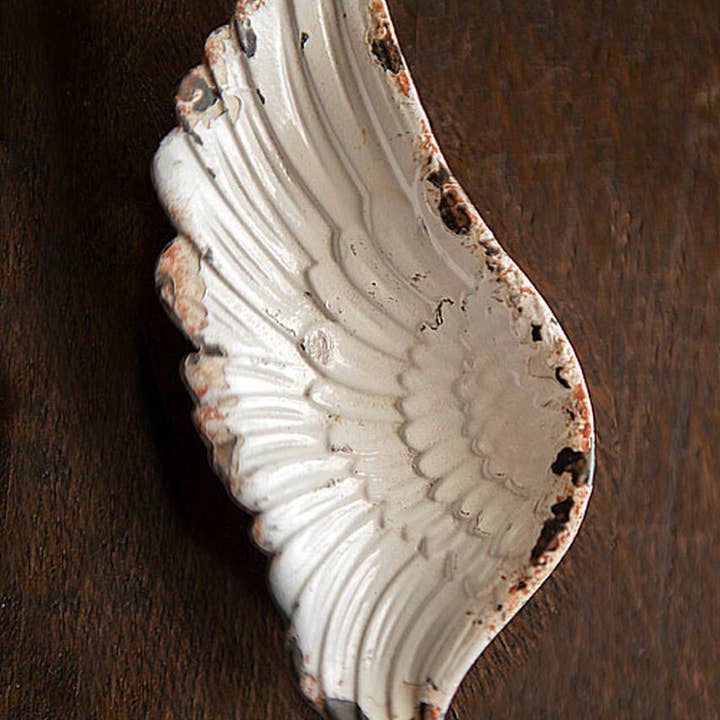 Vagabond Vintage - Wholesale Decorative Tray - Iron Wing Tray in Rustic White
