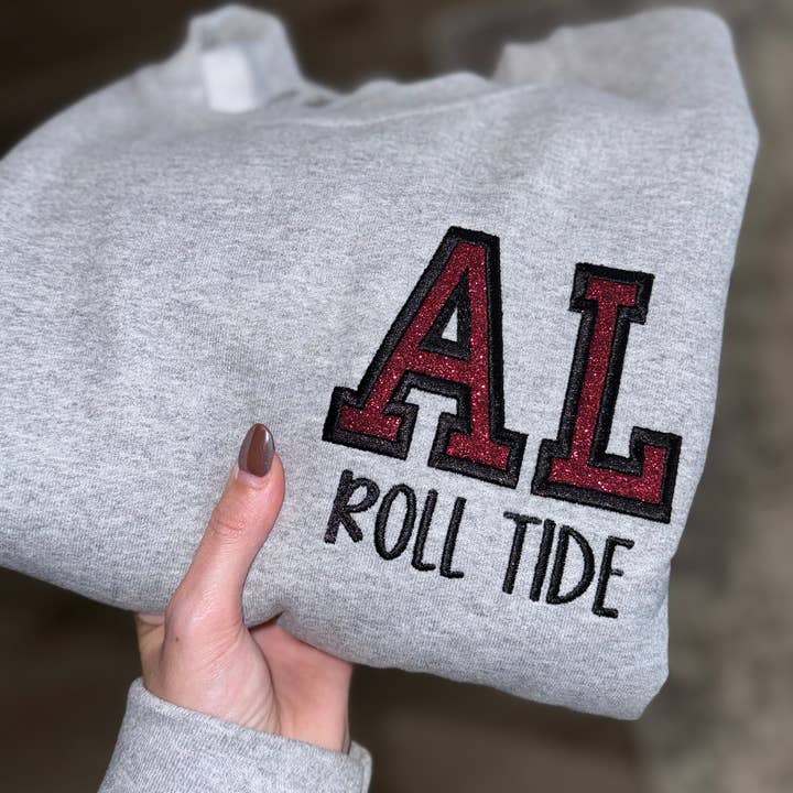 Alabama Roll Tide Pocket Embroidered Sweatshirt for wholesale by Southern Stitch Studio