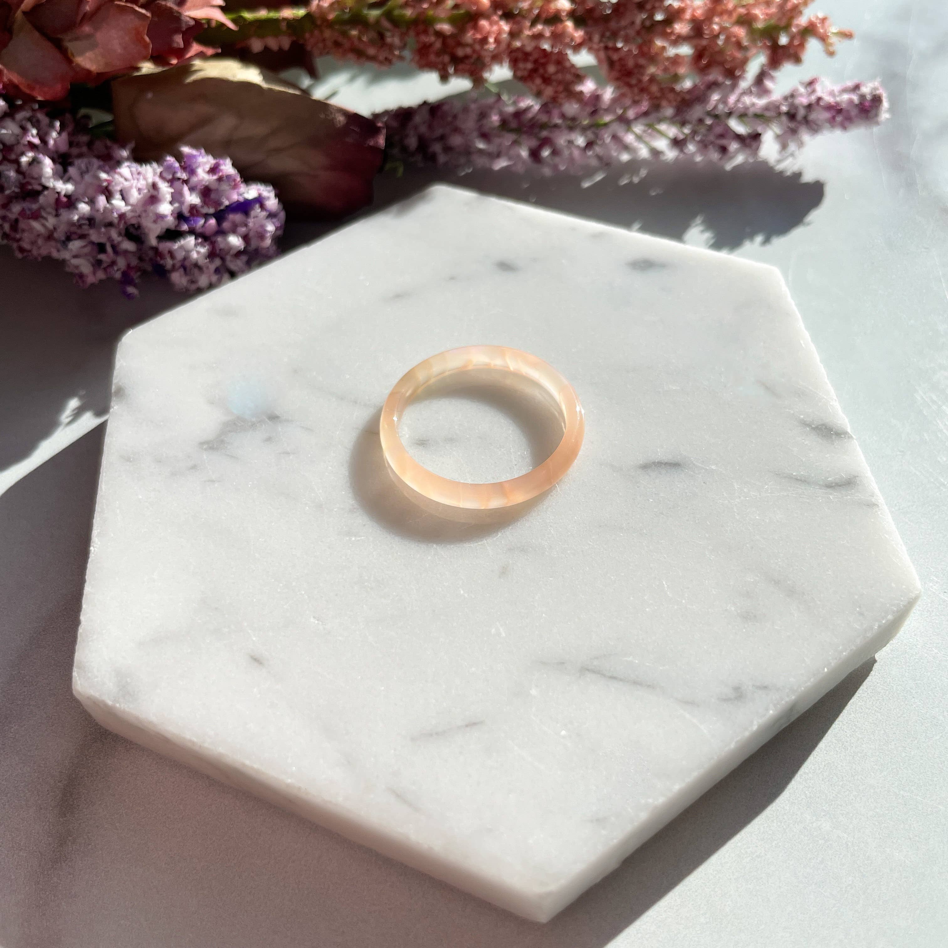 Fenna&Fei - Wholesale Band/Stacked Ring - 8 Pack - Spring Round Ring Collection Resin Stacking Rings6