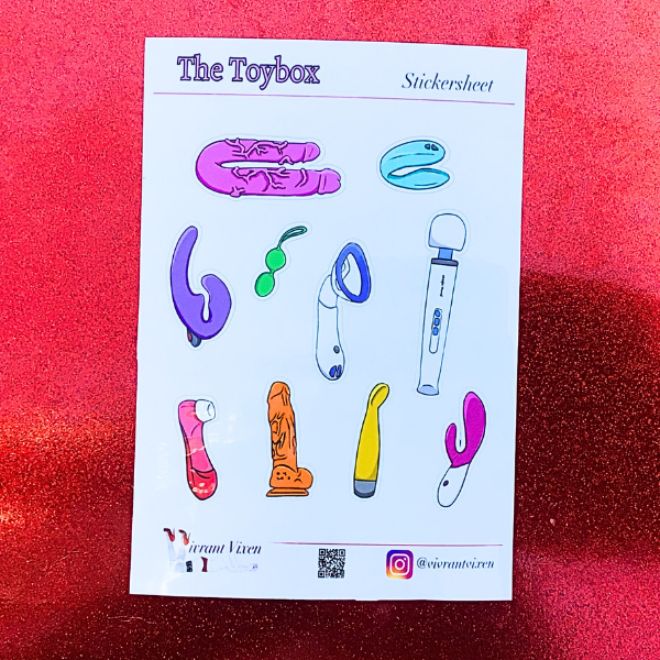 Vivrant Vixen - Wholesale Sticker - The Toybox adult sticker sheet1