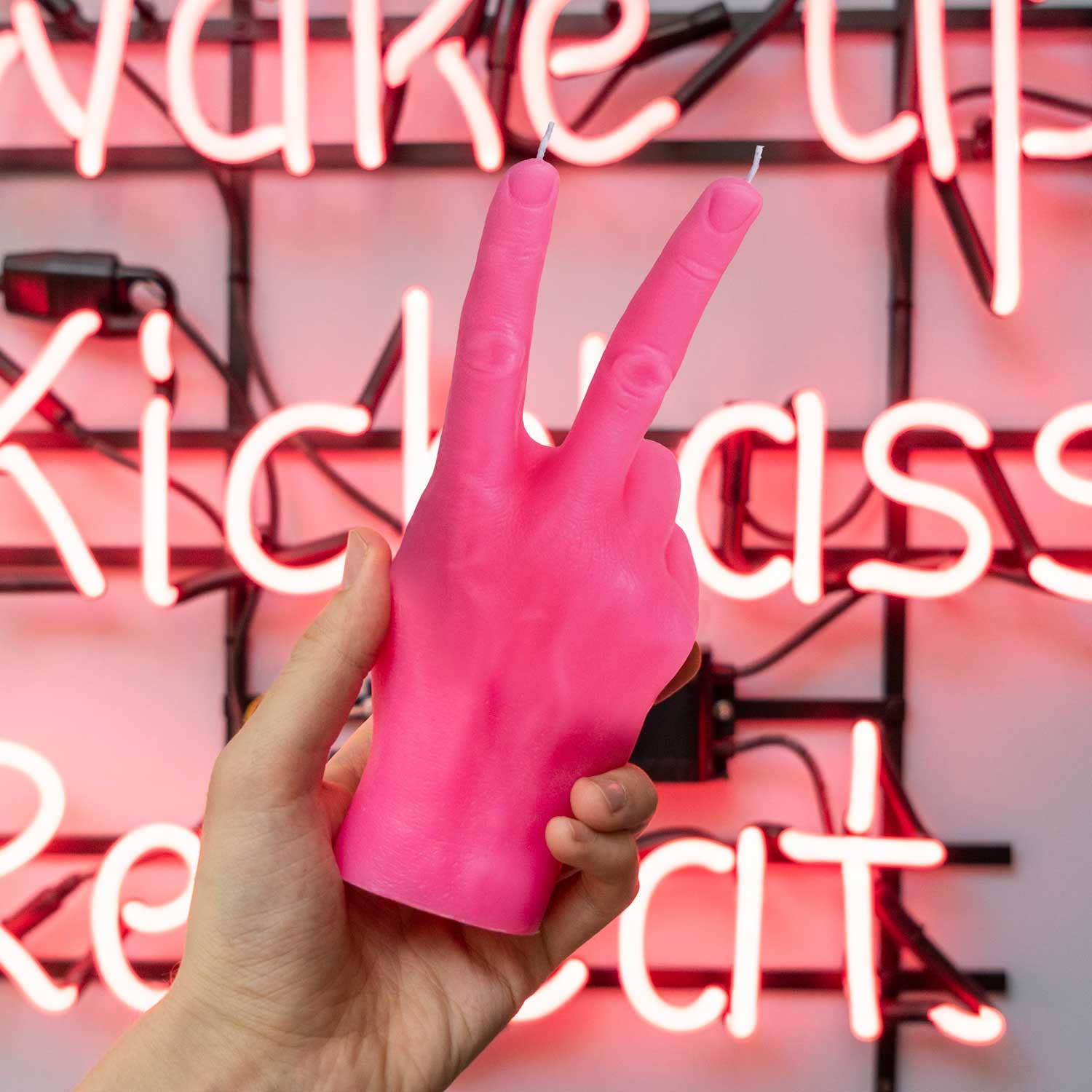 54 Celsius - Wholesale Novelty Candle - Original CandleHand "Peace" Candle - Lifesize & Full Detail10