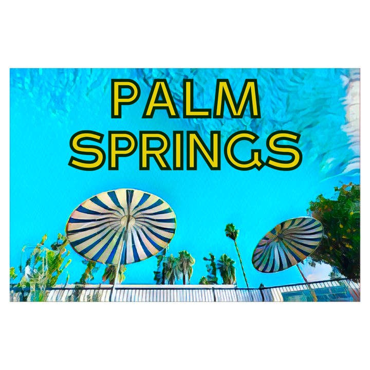 Palm Springs zwembadsticker voor wholesale door PNW Departure