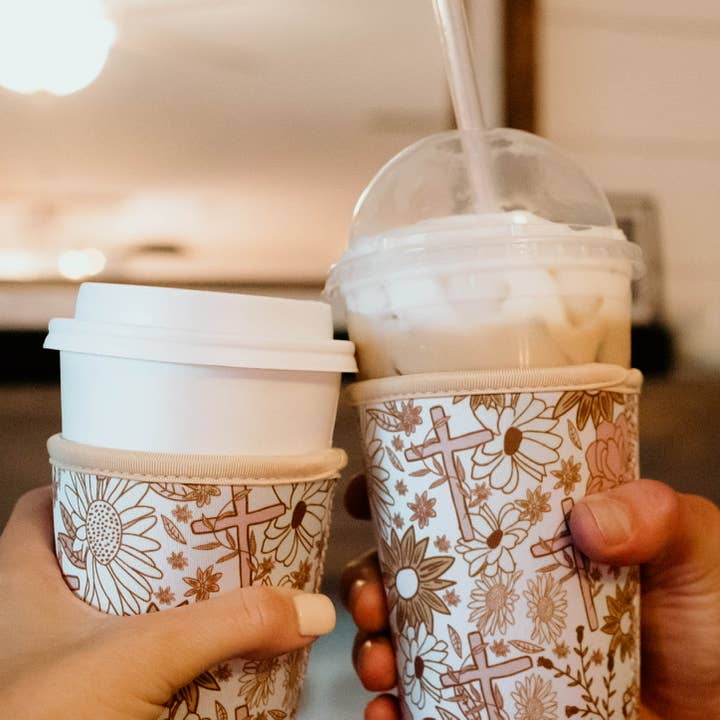 Abundantly Yours - Wholesale Drink Huggers & Koozies - Floral Coffee Sleeve | Coffee Shop Products