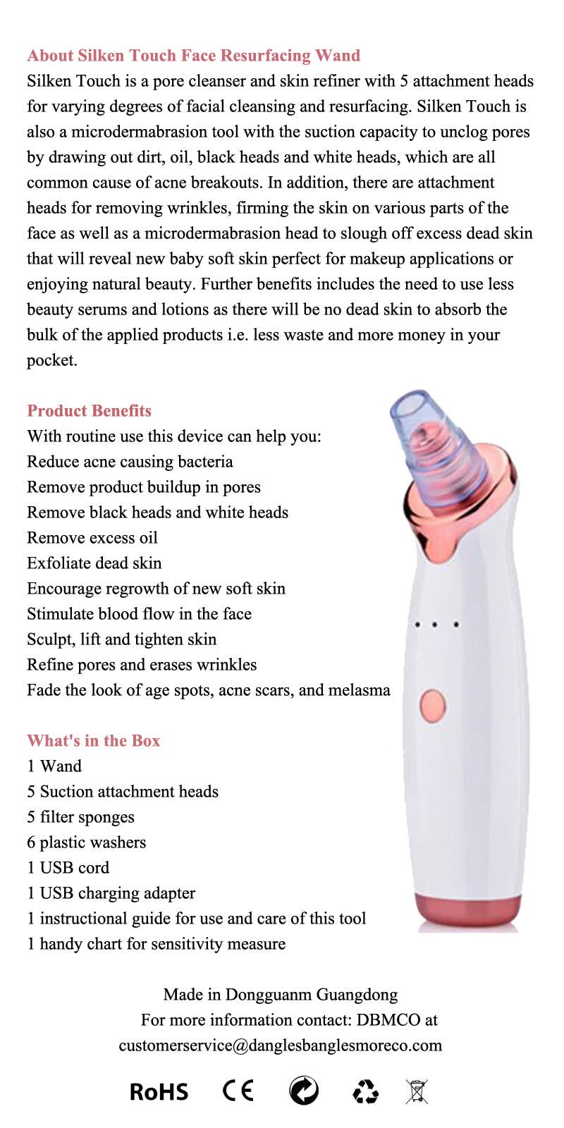 Dangles Bangles More Co - Wholesale Electronic Skincare Device - Silken Touch Face Resurfacing Wand2