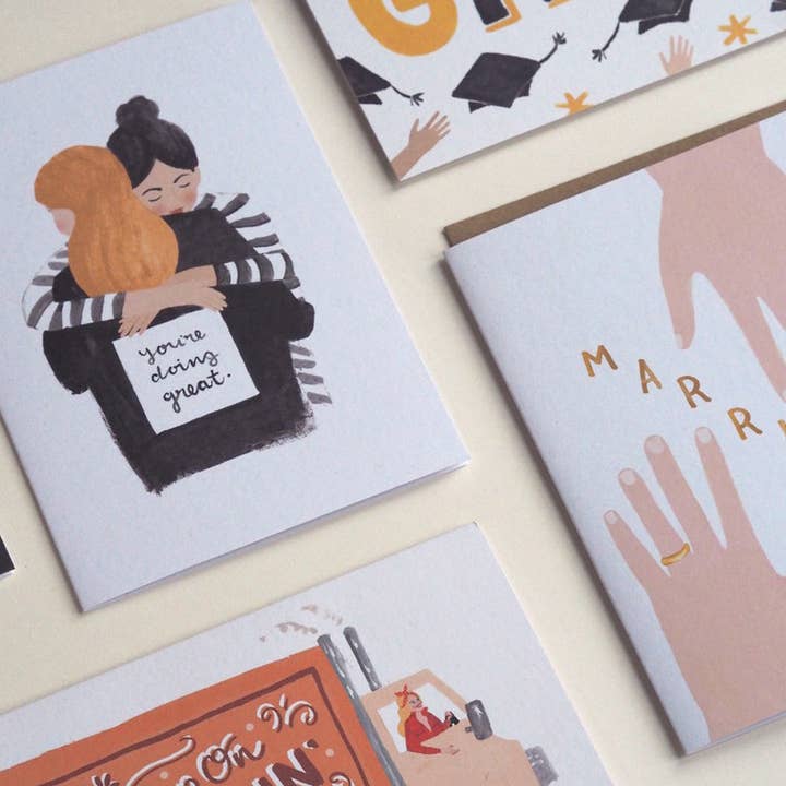 Jade Fisher – wholesale Friendship card – You're Doing Great Friendship Hug Card2