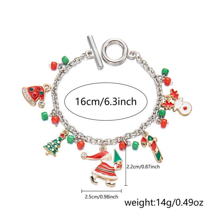 NINEXIS - Wholesale Jewelry Set - CWAJE2512_SANTA CLAUS RICE BEAD PENDANT BRACELET