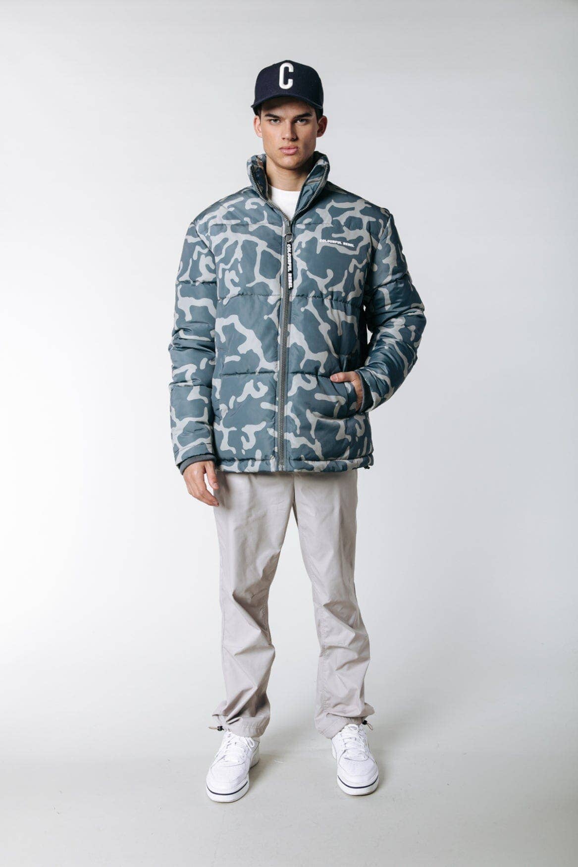 Finch Clean Camo Puffer Jacket | Dark grey for wholesale on Faire1