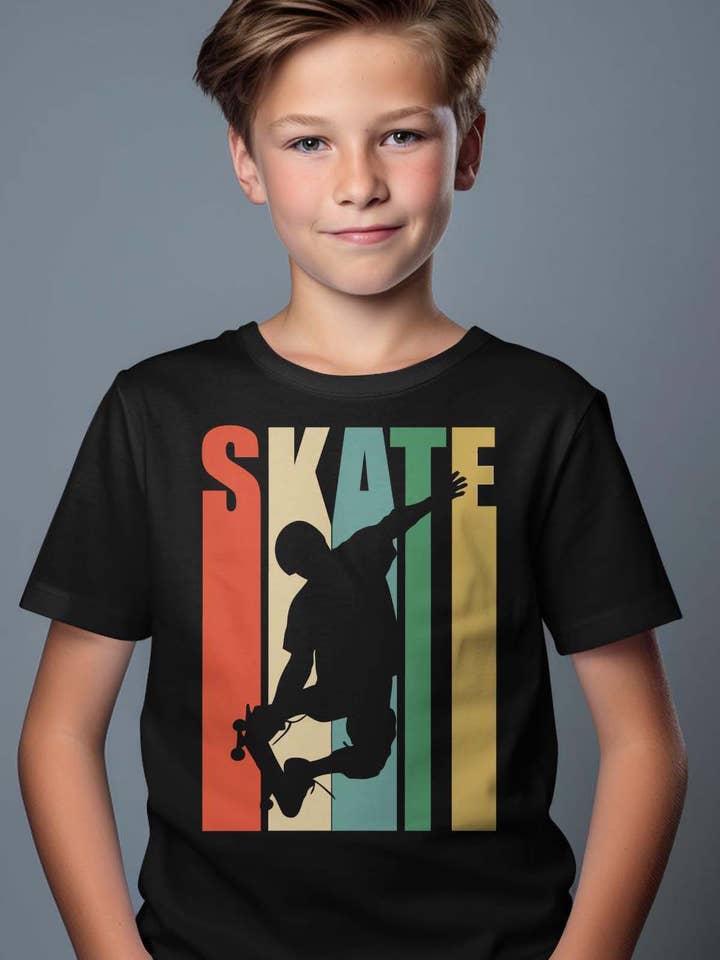 IALD - Wholesale T-Shirt - Kids - Boy's Round Neck T-Shirt | Skate color