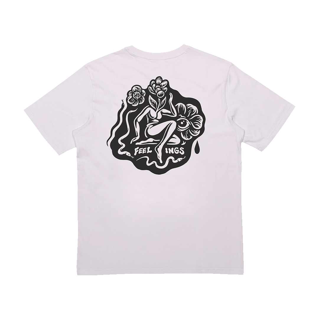 AndFeelings - Wholesale Screen Printed T-Shirt - Unisex - Pose Tee Shirt White0