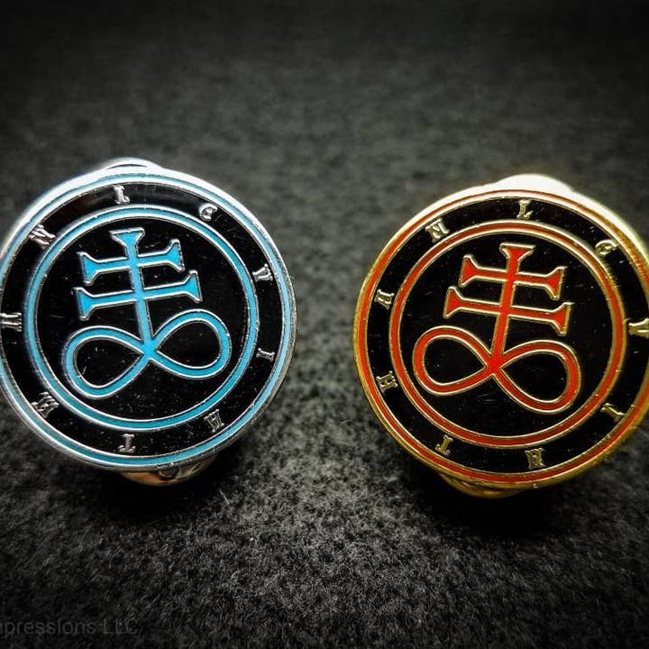 Leviathan Sigil Hard Enamel Pin for wholesale by Goetic Impressions