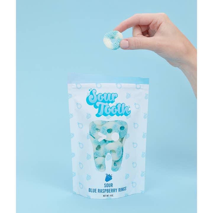 Sour Tooth - Wholesale Gummy - Sour Blue Raspberry Rings1