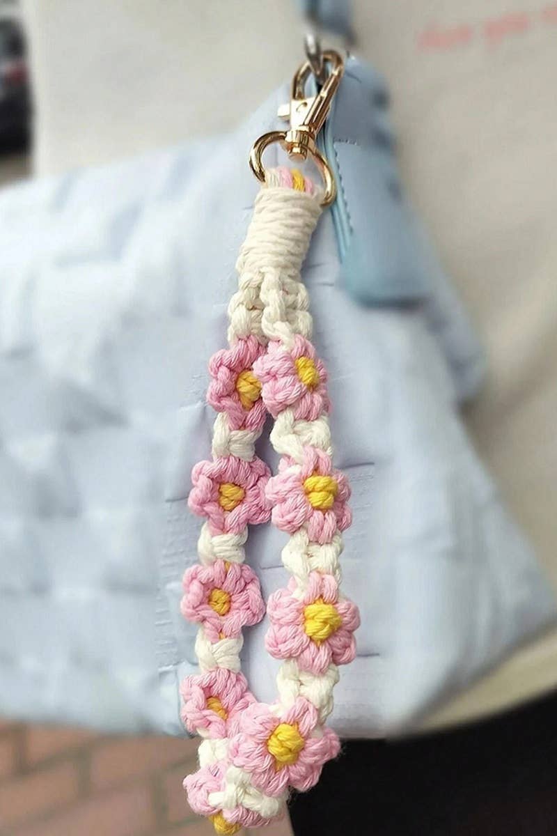 ASSORTED  ,..0626 Tik Tok Daisy Flower Wristlet Keychain, Pack Of 5 SI-26542 for wholesale on Faire11
