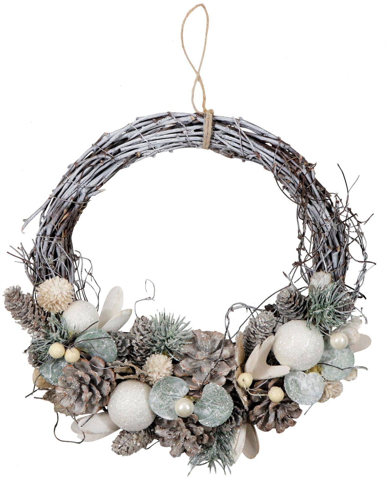 HOFF-INTERIEUR - Wholesale Wreath - KRANZ SILVRETTA (HOFF4556)0