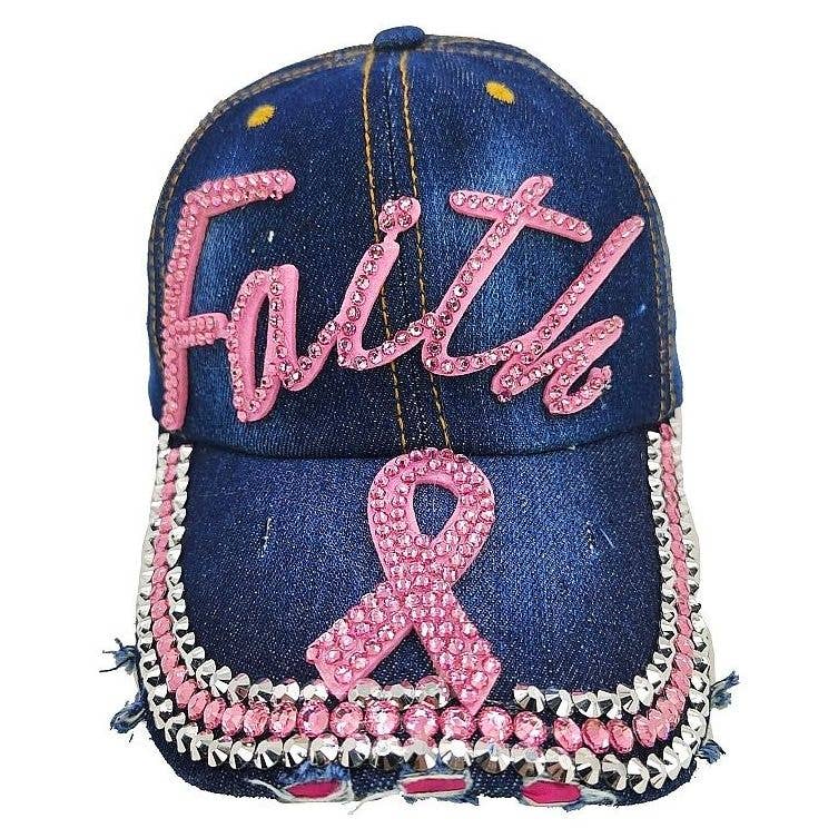 Diacly - Vente Casquette de baseball – femme - Casquette Faith Pink Ruban Strass1
