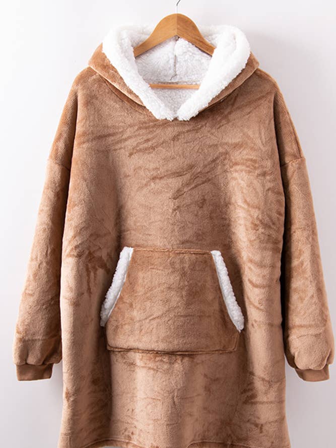 UNISHE - Wholesale Badjas - Dames - Fluffy badjas met capuchon en zakken ZZKF2270