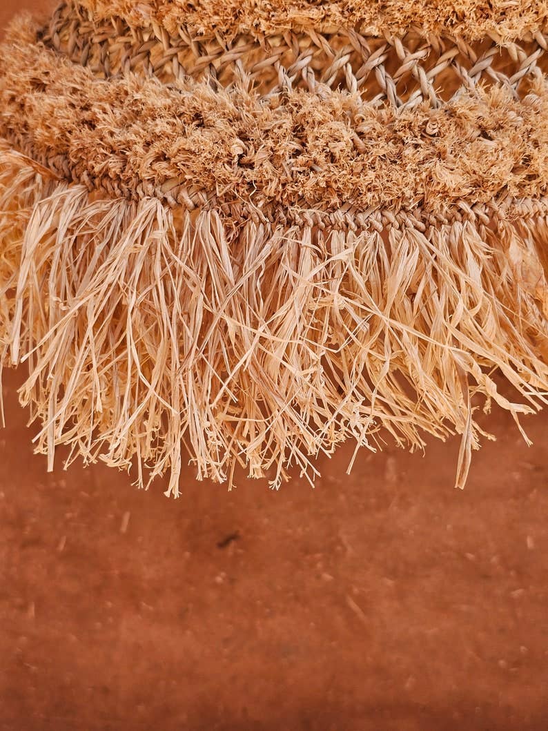 Melecraft - Wholesale Lamp Shade - Moroccan Straw and Raffia Pendant Light – Straw Lampshade5