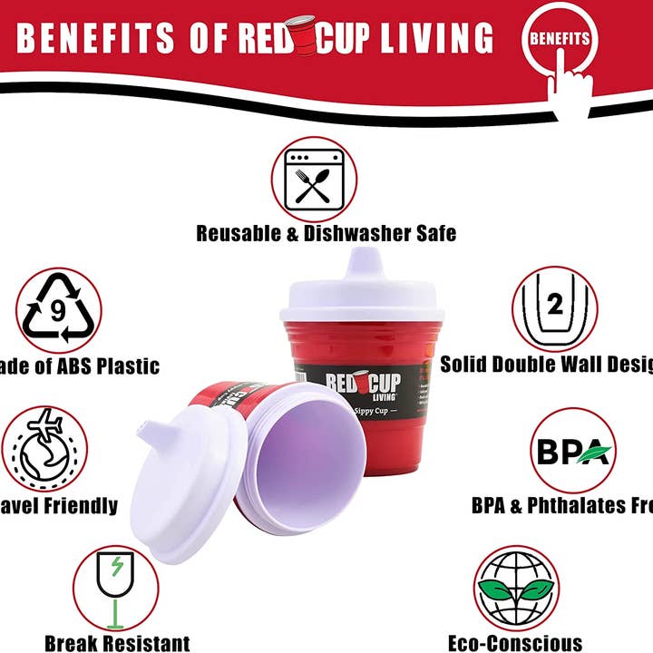 Red Cup Living - Vente Verre/tasse – enfant et bébé - Red Cup Living Baby Sippy Tasse réutilisable, 8 oz, sans BPA3