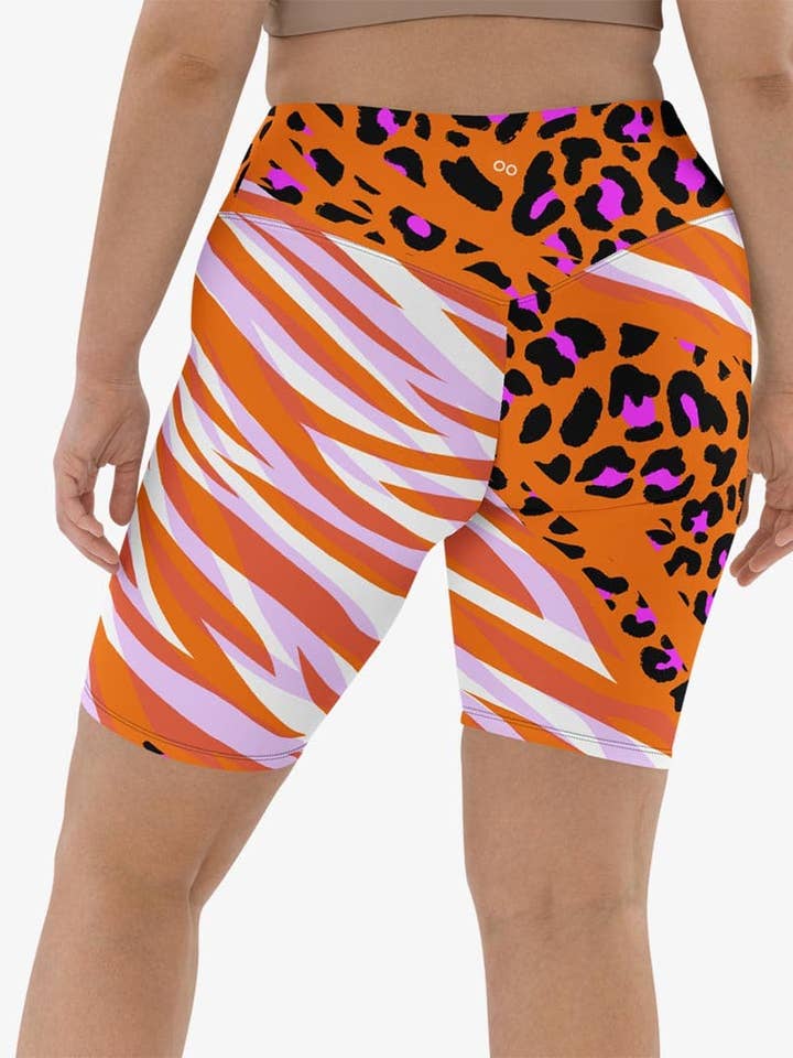 Biker Shorts "Cheetiger" Orange for wholesale by Loony Legs