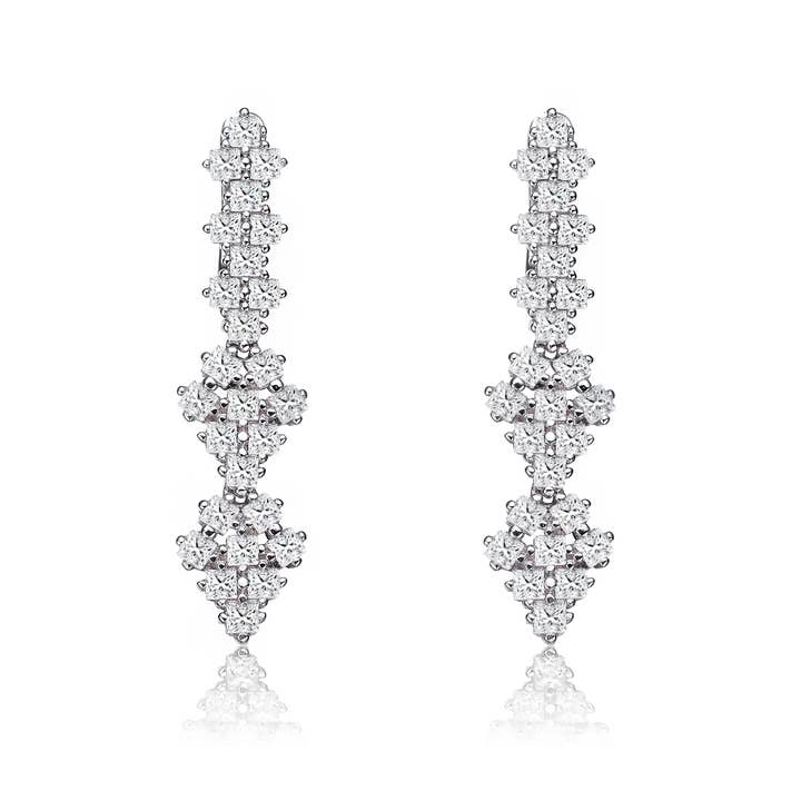 Boucle d'oreille en argent sterling Cz (8673) pour la vente par Genevive