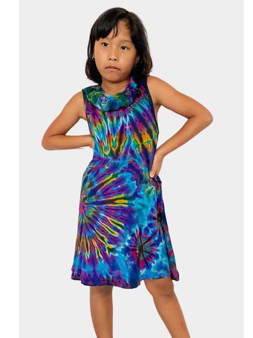 Kathmandu Imports - Wholesale Jurk - Kinderen - Tie-dye jurk voor kinderen (KID-08)0