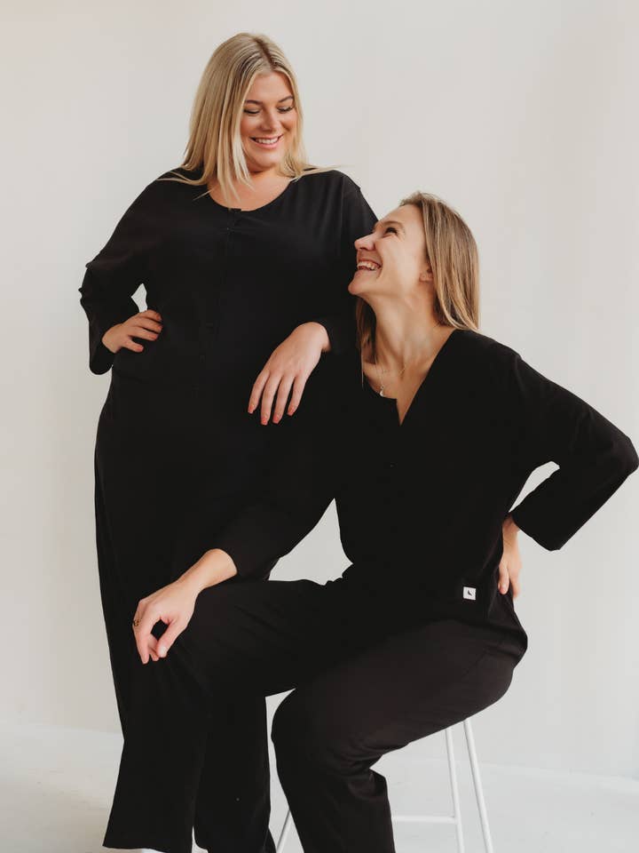Mila Black Long Sleeve Jumpsuit for wholesale by Turtledove London