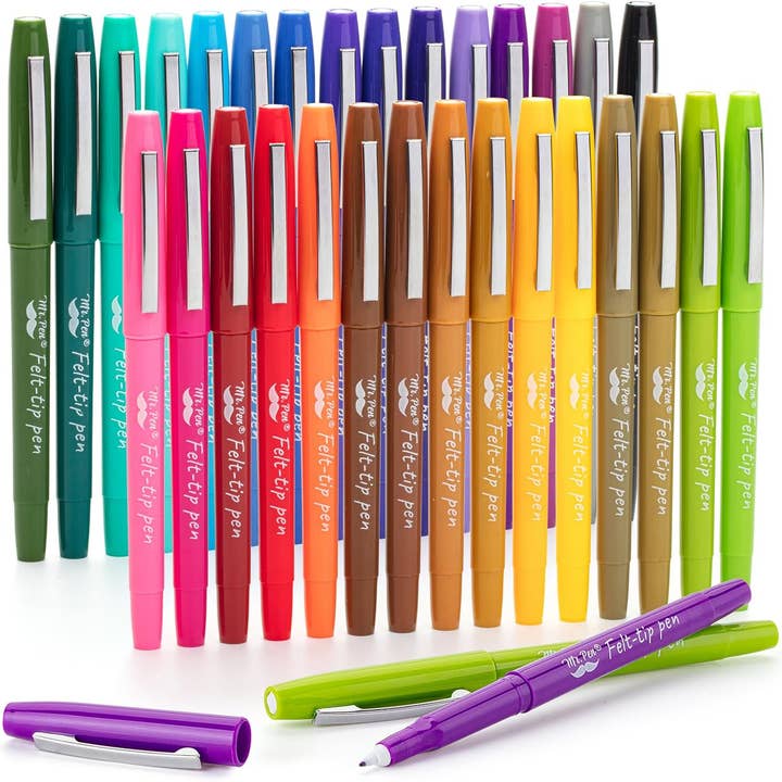 Felt Tip Pens, 30 Pack, 0.7mm Fine Tip, Fast Dry, No Smear for wholesale by Mr. Pen