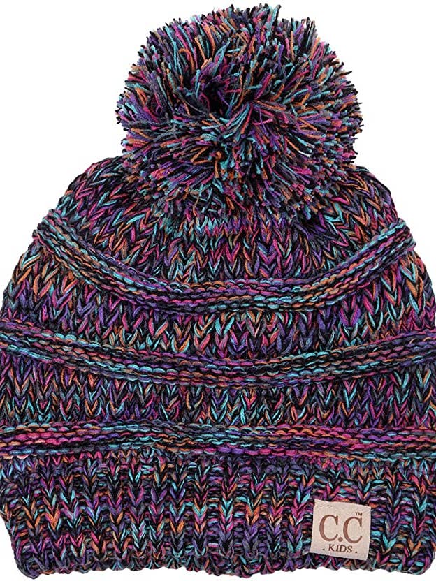 Kids Pom Beanie - Kalejdoskop för wholesale av Funky Junque
