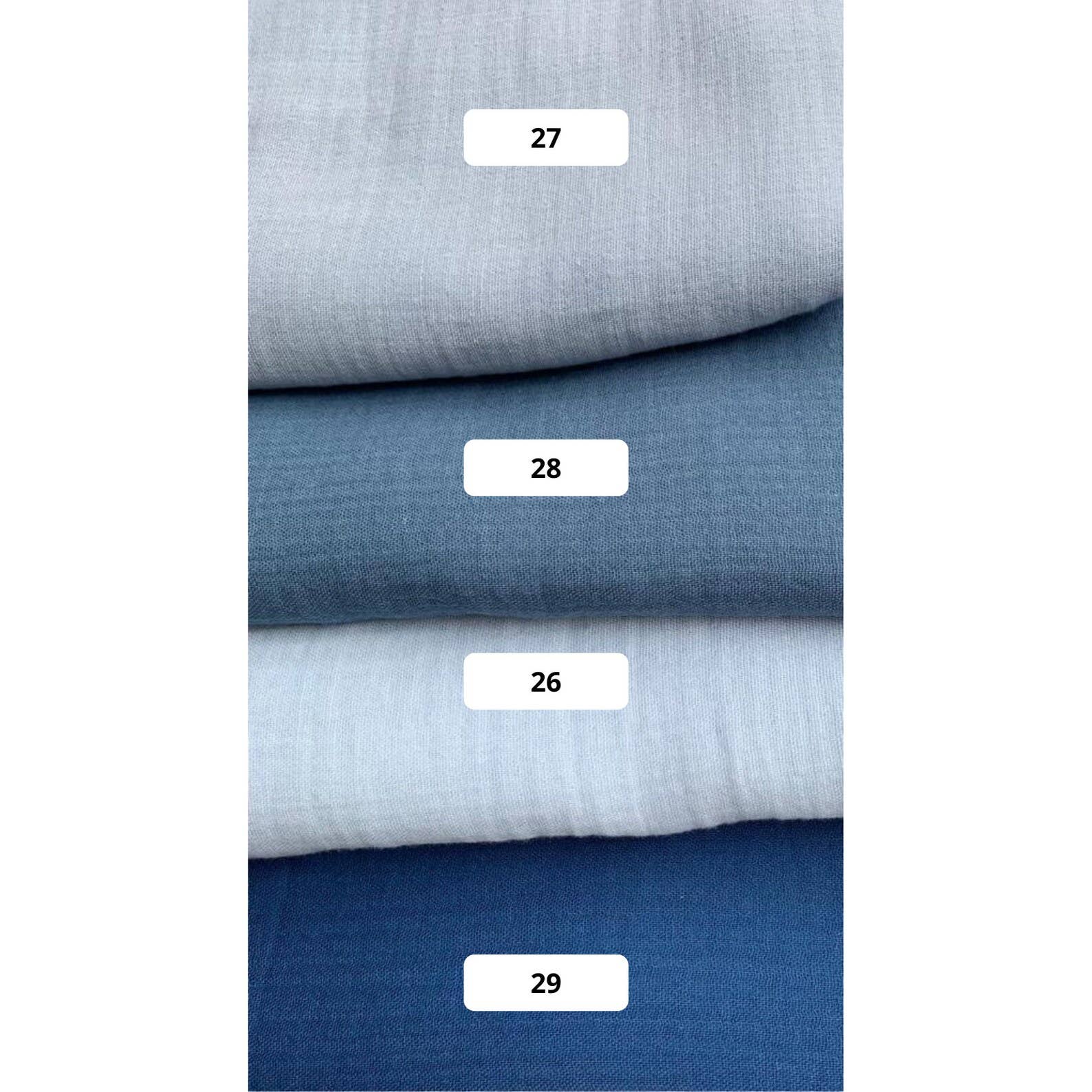 Himmelberg Baby - Wholesale Fabric - Muslin Crinkle Fabric Plain Colours, Dressmaking Cotton2