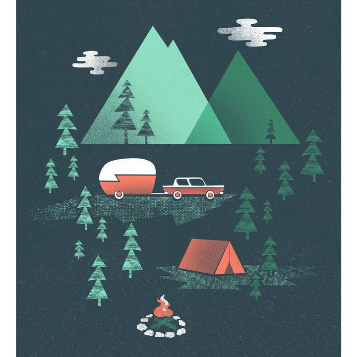 Pitch a Tent - Impresiones artísticas para venta al por mayor de Robot Candy