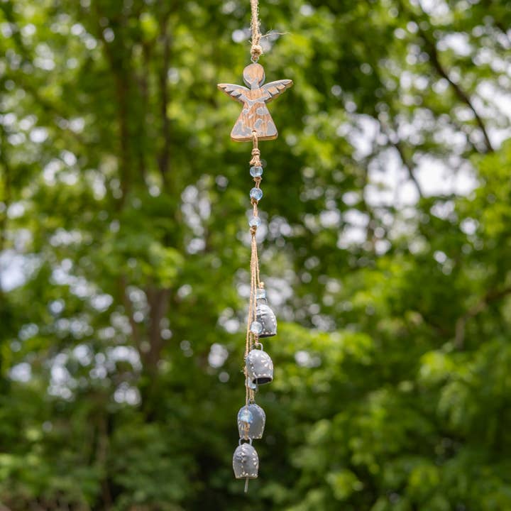 Zaer Ltd. International - Wholesale Wind Chime - 6 Assorted Color Angel Wind Chimes with Dangling Bells1