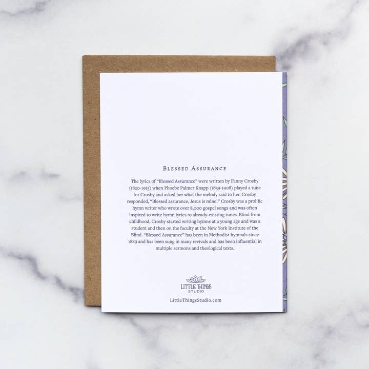 Little Things Studio - Wholesale Everyday Greeting Card - Blessed Assurance Hymn Greeting Card3